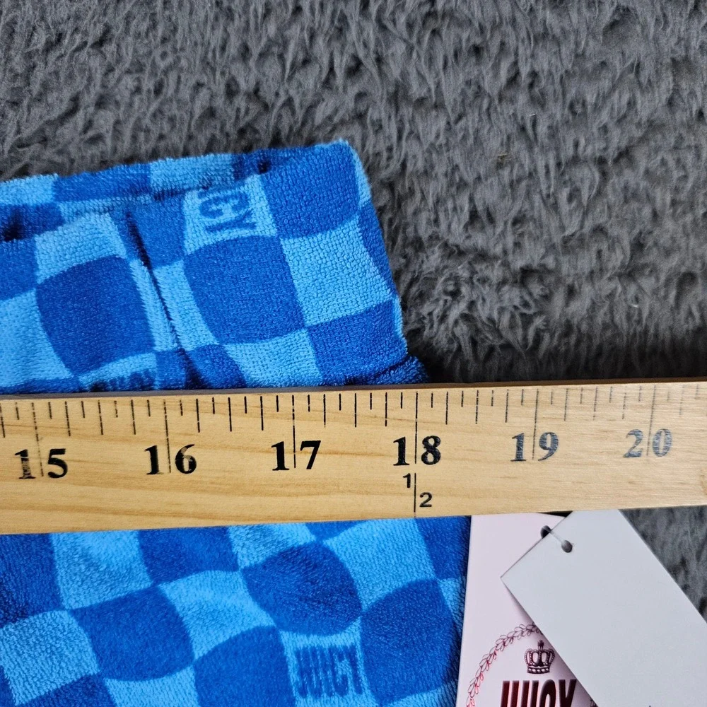 Juicy Couture Blue Checkerboard Terry Cloth Lounge Shorts‎ 2XL Plus